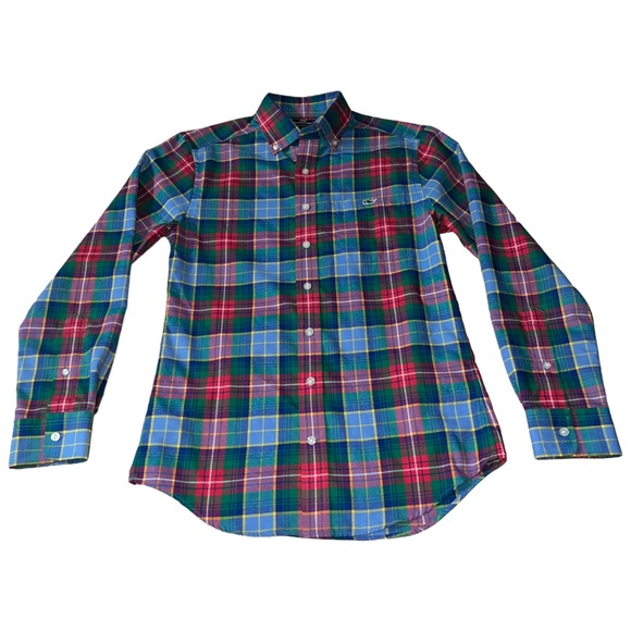 Vineyard Vines Performance Slim Tucker Shirt Mens Long Sleeve Button Down Small - Picture 2 of 12